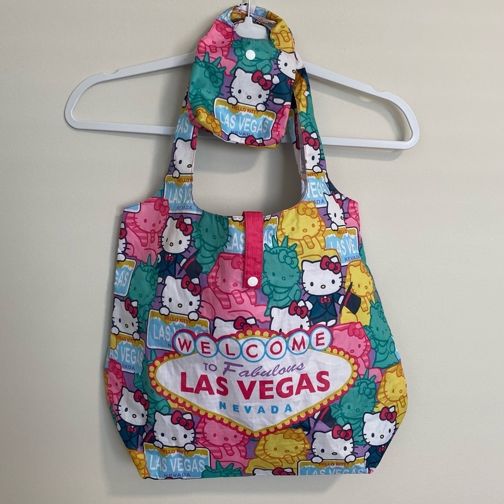 Hello Kitty -Pink and Blue Las Vegas Packable Tote Bag
